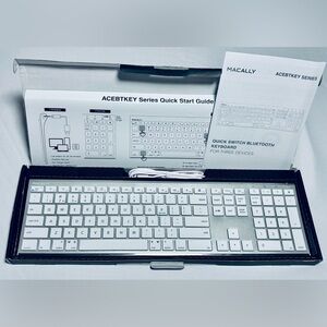 Macally Quick Switch Bluetooth Keyboard for Three Devices BRAND NEW IN BOX